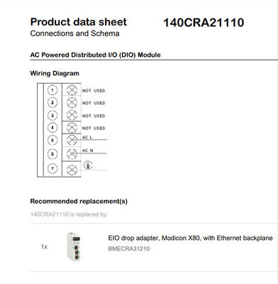 Relação TSX da gota do PLC 140CRA21110 DIO do quantum de SCHNEIDER TSX Modicon