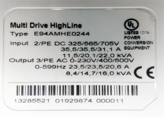 O SERVO variável do inversor da frequência de Lenze E94AMHE0244 CONDUZ 9400 SÉRIES 325/565/705 de C.C. de V 11.5-22 quilovolts