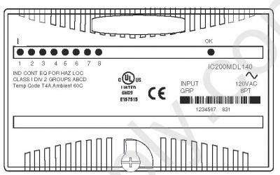 Entradas discretas de GE IC200MDL140 8 120 volts de C.A. 55 miliampères de I/O de Versamax e sistema de controlo