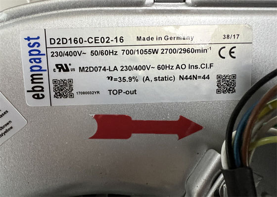 Fã centrífugo industrial D2D160-CE02-16 do ventilador ABB ACS800 de EBMPAPST
