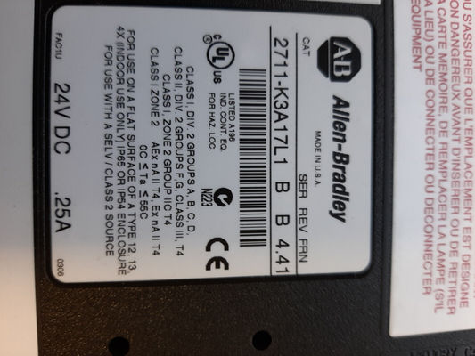 Tela táctil Allen Bradley Panelview de 2711-K3A17L1 RS232 DF1 HMI 128 x 64 pixéis
