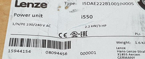 I500 Lenze I5DAE222B10010000S 1ph à movimentação 9.6A 2.2kW 230V do inversor da C.A. 3ph
