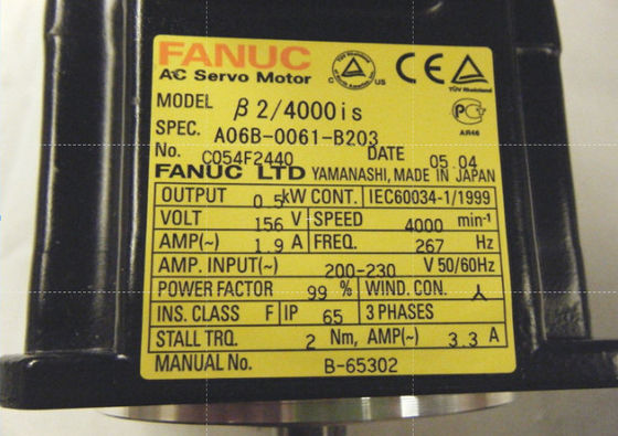 Servo motor A06B-0061-B203 da máquina do Cnc de GE FANUCAC