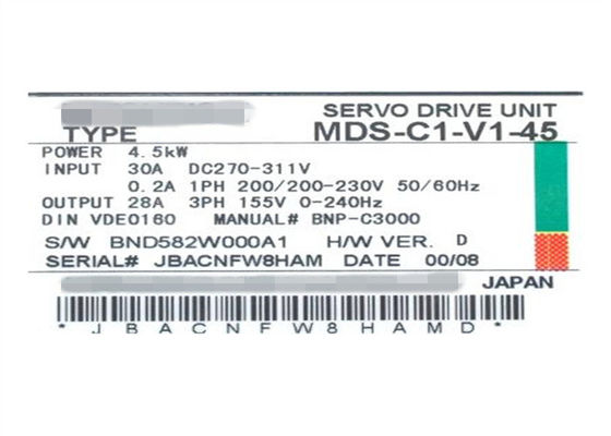A movimentação servo MDS-C1-V1-45 da C.A. Mitsubishi de MELSERVO substitui a condição MDS-B-V1-45 NOVA