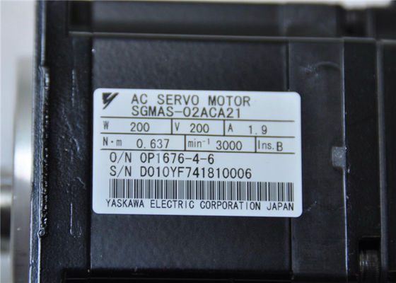 SERVO MOTOR 200W 1.9A 0.637N.m da C.A. SGMAS-02ACA21 do Sigma II de YASKAWA SGMAH