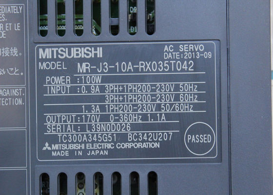 Movimentação industrial servo da C.A. do amplificador MR-J3-10A-RX035T042 170V de Mitsubishi Electric 100W no estoque