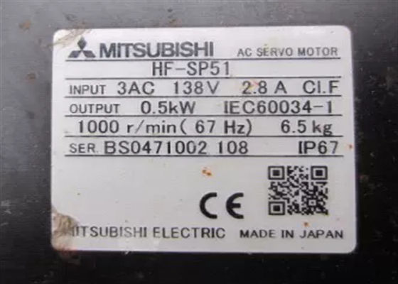 Série industrial 5kW 1000RPM do HF de Mitsubishi do servo motor da C.A. HF-SP51