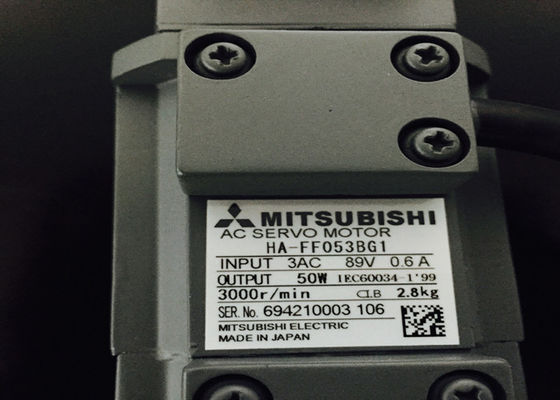 Servo motor industrial 3000r/min HA-FF053BG1 HA-FF053BG2 de Mitsubishi 50W com engrenagem