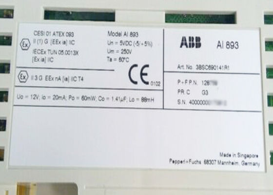 O analógico do módulo 3BSC690141R1 S800 do I/O do PLC AI893 entrou o módulo de TC/RTD