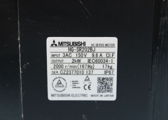 Motores industriais novos 3AC 9.6A 150V do servo motor HG-SR202BJ 2KW da C.A. de MITSUBISHI em conservado em estoque