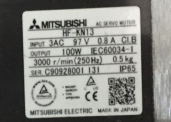 Servo motor industrial HF-KN13 100W 3AV 0.8A de Mitsubishi Electric nenhum freio eletromagnético