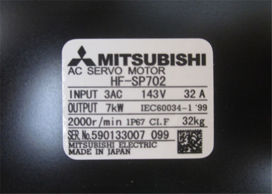 Servo motor industrial 7.0KW HF-SP702 2000rpm 1-3/8in 143vac da série de Mitsubishi J3