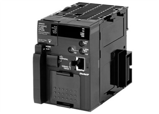 UNIDADE do processador central de Omron CJ2M-CPU33 com o I/O INCORPORADO da CREMALHEIRA 40 da EXPANSÃO do ENTALHE 3 da PLACA da OPÇÃO de ETHERNET/IP