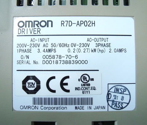 A fonte servo 1.6a 100v da C.A. 100vac de Omron R7d-Bp01l carrega a capacidade máxima 100w do motor