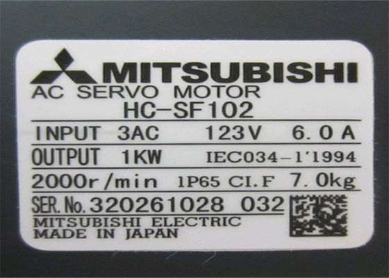 1KW NOVO 3 servo motor da C.A. do controle industrial de Mitsubishi HC-SF102 do motor da fase