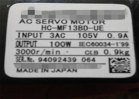 Mitsubishi 100W viaja de automóvel o servo motor elétrico da C.A. de HC-MF13BD-UE NOVO no estoque