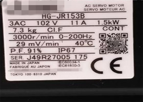 Servo motor HF-JP153B 3AC 102V 10.6A da C.A. de Mitsubishi 1.5KW NOVO no estoque