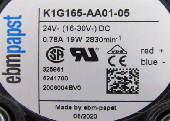 VENTILADOR de FÃ 0.78AMP de EBM PAPST K1G165-AA01-05 2830RPM 24VDC 16-30VDC 19W