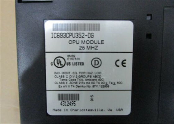 Memória configurável do usuário dos bytes de IC693CPU352 GE Fanuc 240K, 4K I/O, 8 cremalheiras, MATEMÁTICA da VÍRGULA FLUTUANTE do hardware