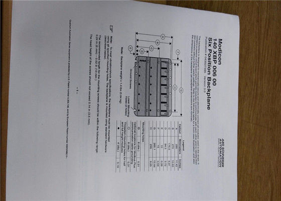 140XBP00600 Schneider Backplane 6 Slot Módulo de alimentação redundante Módulo de diodo Y