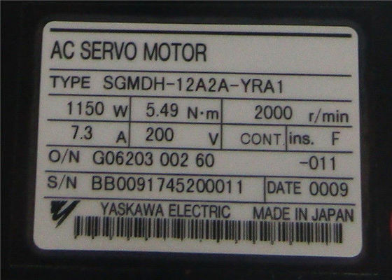 SGMDH-12A2A-YRA1 servo motor elétrico 1150W 7.3A 200V 2000r/min da C.A. de Yaskawa do Sigma 5