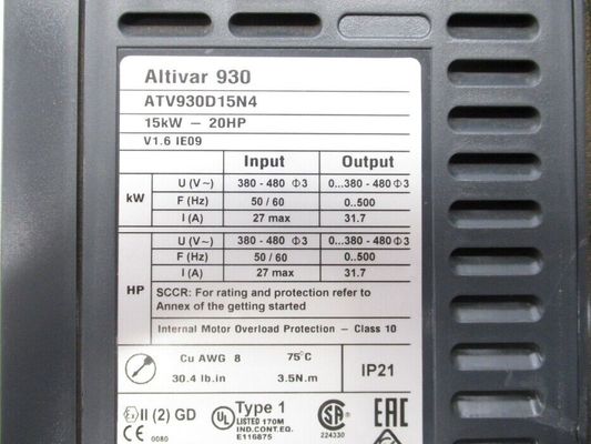 Movimentação de velocidade variável de ATV930D15N4 Schneider Schneider Electric, processo ATV900 de Altivar, EM