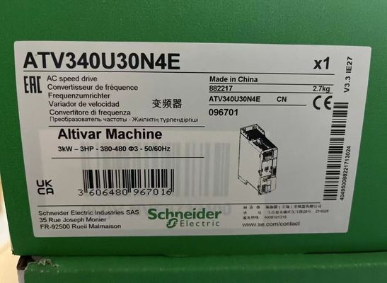 Movimentação de velocidade variável de ATV340U30N4E Schneider, máquina ATV340 de Altivar, 3 quilowatts resistentes