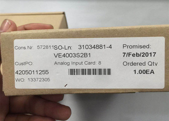 Cartão entrado análogo VE4003S2B1 de EMERSON DELTAV, 8 Ch, 4-20mA, CERVO, SÉRIE 2 NOVA
