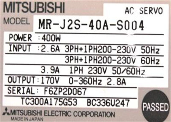 Mitsubishi Electric 400W SERVO Amplificador MR-J2S-40A-S004 Industrial AC Drive 170V 2.8A NOVO