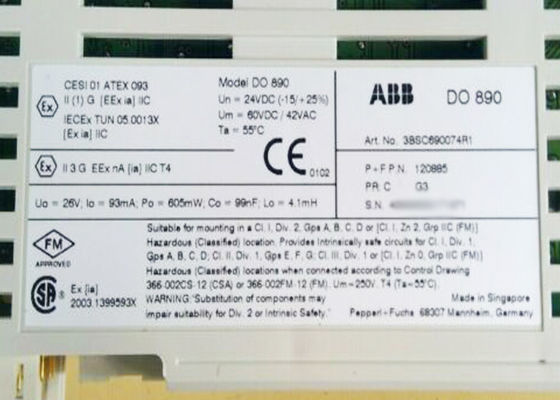 A saída de 3BSC690074R1 DO890 Digitas É módulo do I/O de 4CH ABB 800xA