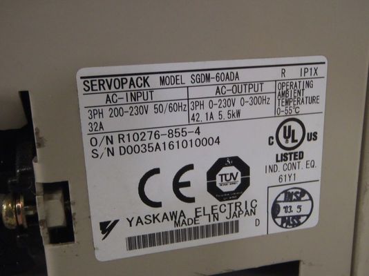 Movimentação servo elétrica industrial da C.A. de SGDM-60 ADA Yaskawa ServoPack 5.5KW