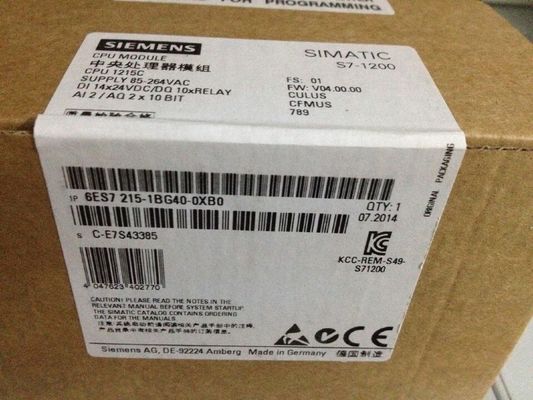 Portos do processador central AC/DC/relay 2 PROFINET do estojo compacto do processador central 1215C de SIEMNES 6ES7215-1BG40-0XB0 S7-1200