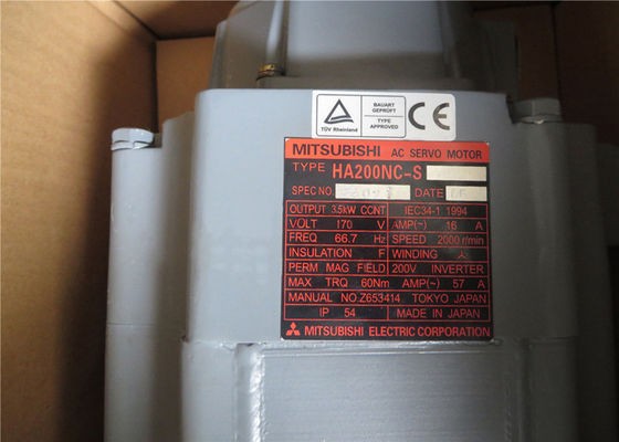 Velocidade original NOVA industrial 2000r/min de Mitsubishi HA200NC-S do servo motor 3.5KW
