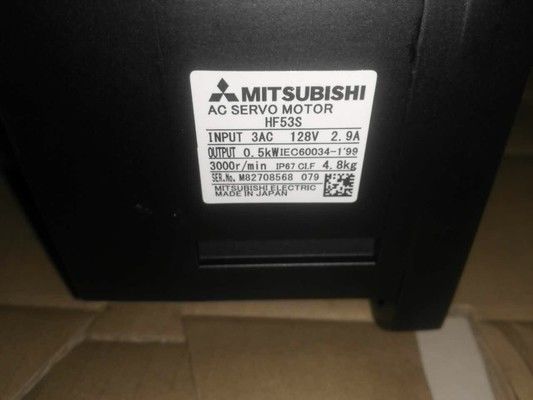 Motor elétrico servo 0.5KW de HF53S Mitsubishi 3 motores industriais 3AC 128V 2.9A da fase NOVOS
