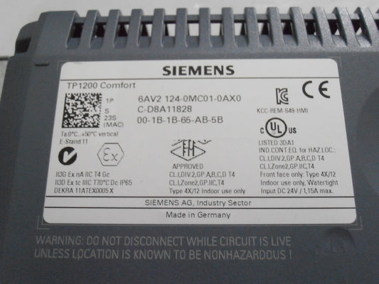 SIEMENS 6AV2124-0QC02-0AX0 24 MB de configuração de memória de toque operação de 15&quot; ecrã TFT