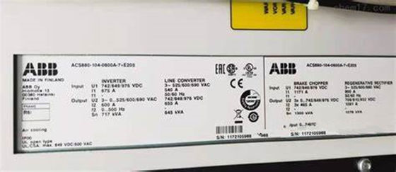 ABB ACS800-104-0105-7 AC Inverter Conversor de Frequência 34 Kg Conexões completas de 2 fios