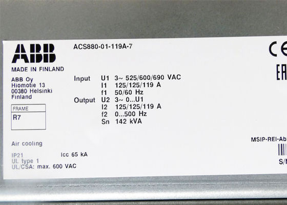 ACS880-01-119A-7 Motor industrial 3AUA0000115107 110kW 119A Novo