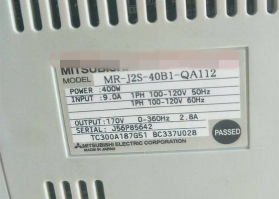Mitsubishi 400W AMPLIFIER MR-J2S-40B1-QA112 Controle de velocidade por servo industrial