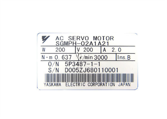 Yaskawa SGMPH-02A1A21 Servomotor Industrial Novo e Original