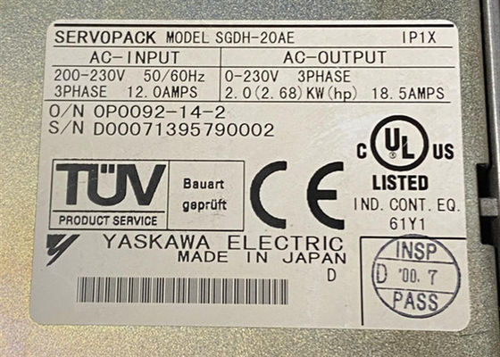 Yaskawa SGDH-20AE série Servo Motor Nova em caixa original