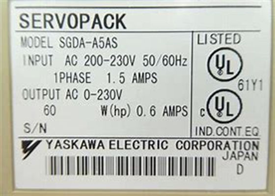 Yaskawa SGDA-A5AS 230V AC Servo Amplificador Novo Original