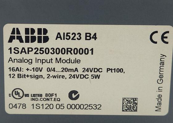 ABB AI523 1SAP250300R0001 AI523: S500 Módulo de entrada analógico 16 AI: U, I, RTD, DI. 13Bits, incluindo sinal de 1 fio