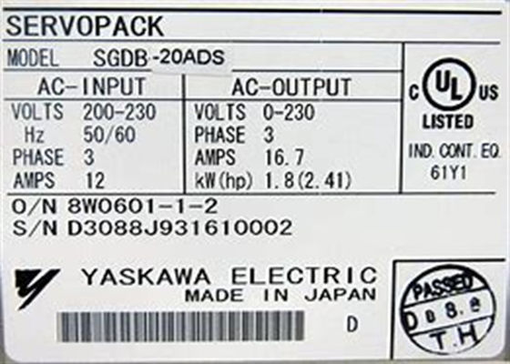 Yaskawa Nova SGDB-20ADS Servo Industrial Drive Novo em caixa