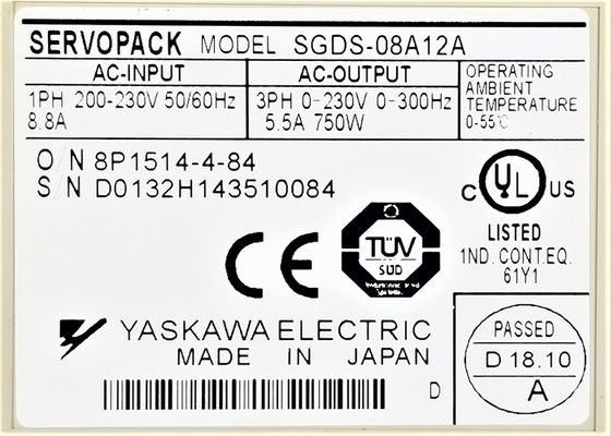Yaskawa SGDS-08A12A Sigma 3 Série AC Servo Drives Novo