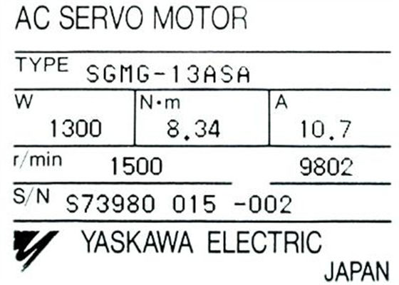 Yaskawa SGMG-13ASA Japão Novo AC Servo Motor Na Caixa Original