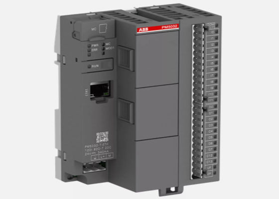 Módulo de processador ABB PM5032-T-ETH. Memória 2MB. 12 DI 24VDC. 8 DO 24VDC 0.5A. 2 DC 24VDC.