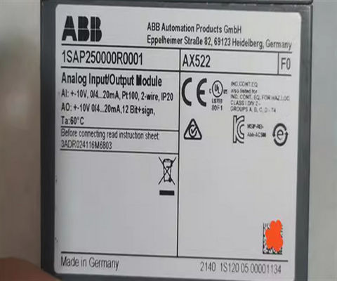 Dispositivos ABB 1SAP250000R0001 AX522:S500 Módulo de entrada/saída analógico