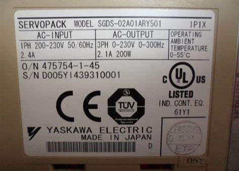 Sistema de Servo Industrial YASKAWA de Peso Pesado IP20 a IP66 Classe de Proteção 1.3kW Controle Vectorial