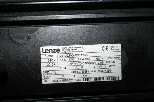 LENZE MDFKARS112-22 Servomotor para aplicações de trabalho pesado