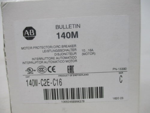 Interruptor compacto e durável AB 140M-C2E-C16 com certificação CE